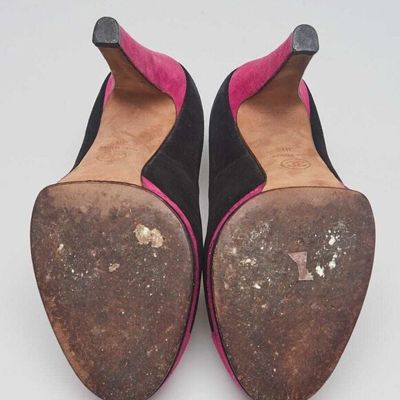 Chanel Purple/Black Suede Cap Toe Classic Platform Pumps Size 5.5/36 - Picture 2 of 4